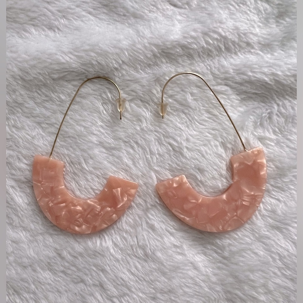 Half Moon Rose Quartz Earrings